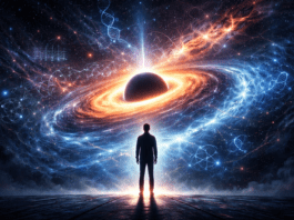 Συμβολική απεικόνιση ανθρώπου απέναντι σε επιστημονικό ή κοσμικό φαινόμενο, που αποτυπώνει το χάσμα ανάμεσα στη γνώση και την κατανόηση