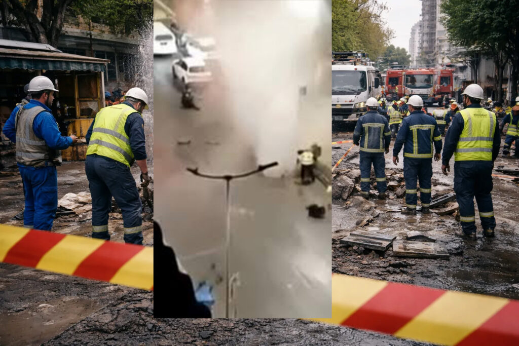 Θεσσαλονίκη: «έσκασε» αγωγός της ΕΥΑΘ στην Αγίου Δημητρίου – Τέσσερις εργάτες τραυματίστηκαν, τι ερευνάται