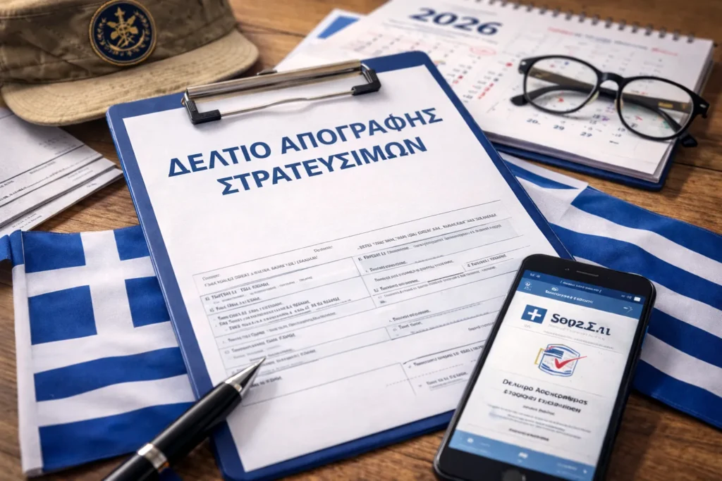 Στράτευση: Κατάθεση Δελτίου Απογραφής για γεννημένους το 2008 και το 2009 — προθεσμίες 2026 και πρακτικός οδηγός