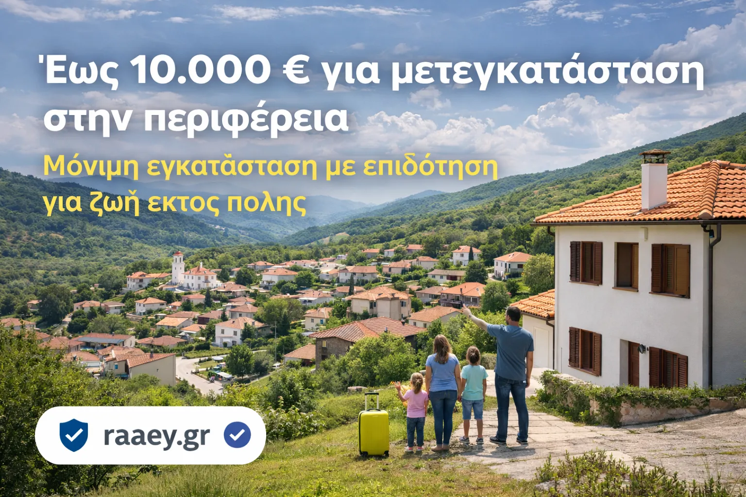 Έως 10.000 € για μετεγκατάσταση στην περιφέρεια: πώς λειτουργεί το νέο πρόγραμμα και τι πρέπει να ξέρουν οι πολίτες