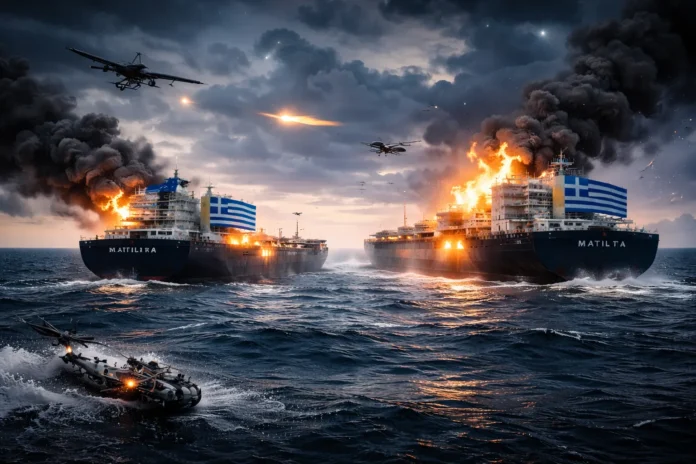 Επίθεση με μη επανδρωμένα στη Μαύρη Θάλασσα (εικονογράφηση)