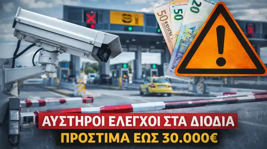 Νέες κάμερες στα διόδια: αυστηροί έλεγχοι και πρόστιμα έως 30.000 ευρώ σε ειδικές περιπτώσεις