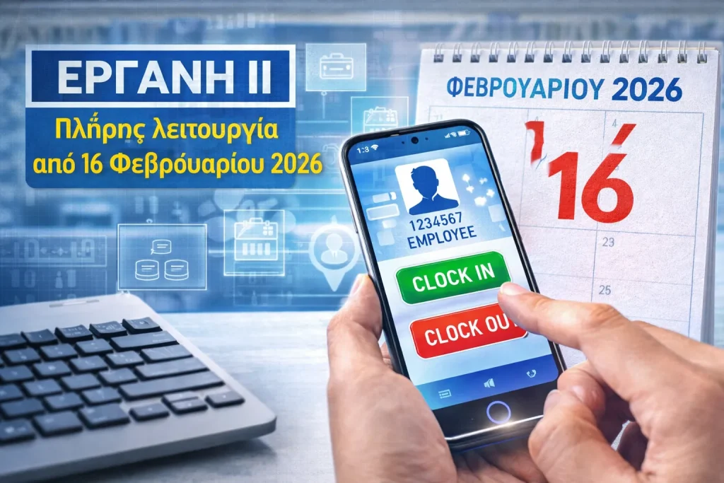 ΕΡΓΑΝΗ ΙΙ σε πλήρη λειτουργία από 16 Φεβρουαρίου 2026 – Τι αλλάζει σε εργασία και άδειες