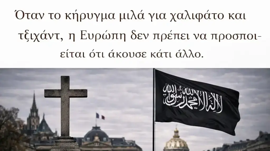 Όταν το κήρυγμα μιλά για χαλιφάτο και τζιχάντ, η Ευρώπη δεν πρέπει να προσποιείται ότι άκουσε κάτι άλλο