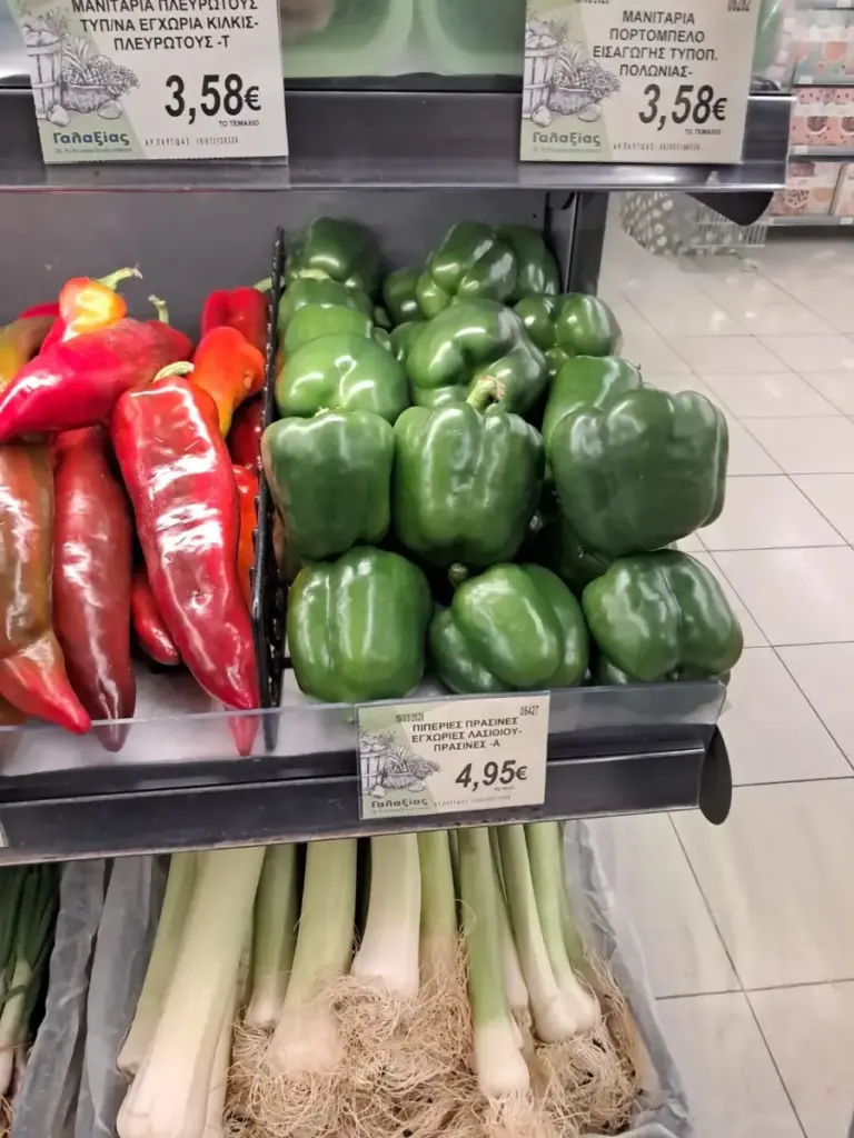 Πράσινες εγχώριες πιπεριές Λασιθίου στον Γαλαξία με τιμή 4,95 ευρώ το κιλό