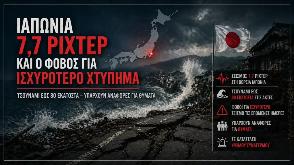 Ιαπωνία: Ο σεισμός των 7,7 Ρίχτερ, το τσουνάμι των 80 εκατοστών και ο φόβος για ισχυρότερο χτύπημα