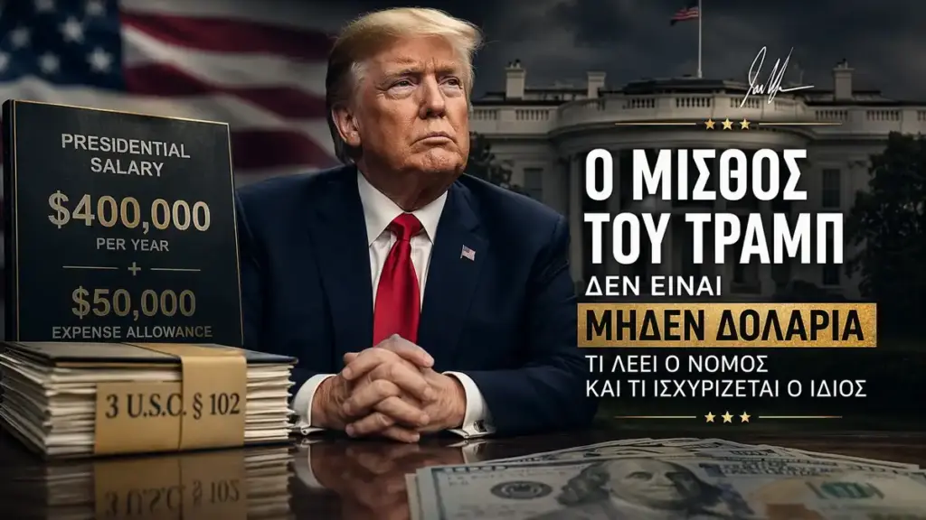Ο μισθός του Τραμπ δεν είναι μηδέν δολάρια – τι προβλέπει ο νόμος και τι ισχυρίζεται ο ίδιος