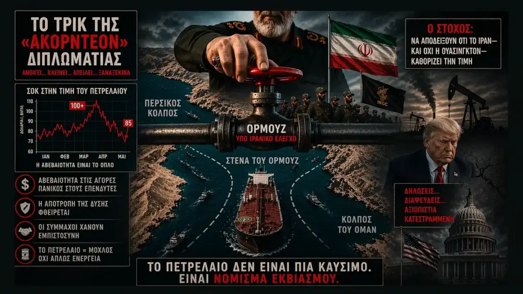 Το Τρικ της «Ακορντεόν» Διπλωματίας: πώς το Ιράν μετατρέπει το Ορμούζ σε όπλο αβεβαιότητας
