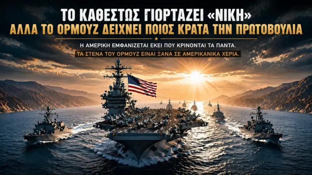 Το καθεστώς γιορτάζει «νίκη» — αλλά το Ορμούζ δείχνει ποιος κρατά πραγματικά την πρωτοβουλία