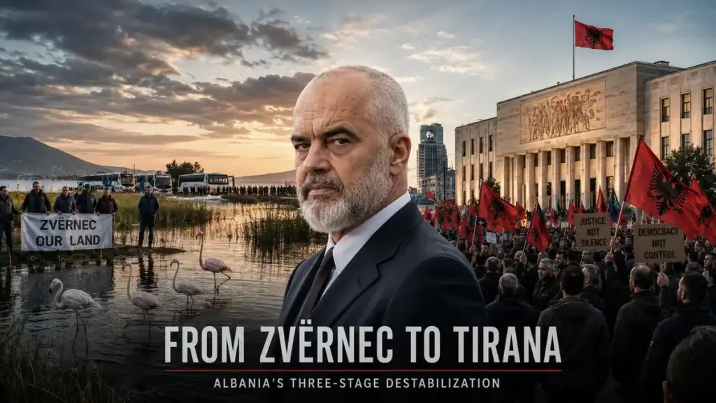 Albania’s Three-Stage Destabilization: From Land Dispute to Flamingos, and From Crowds to a Constitutional Crisis